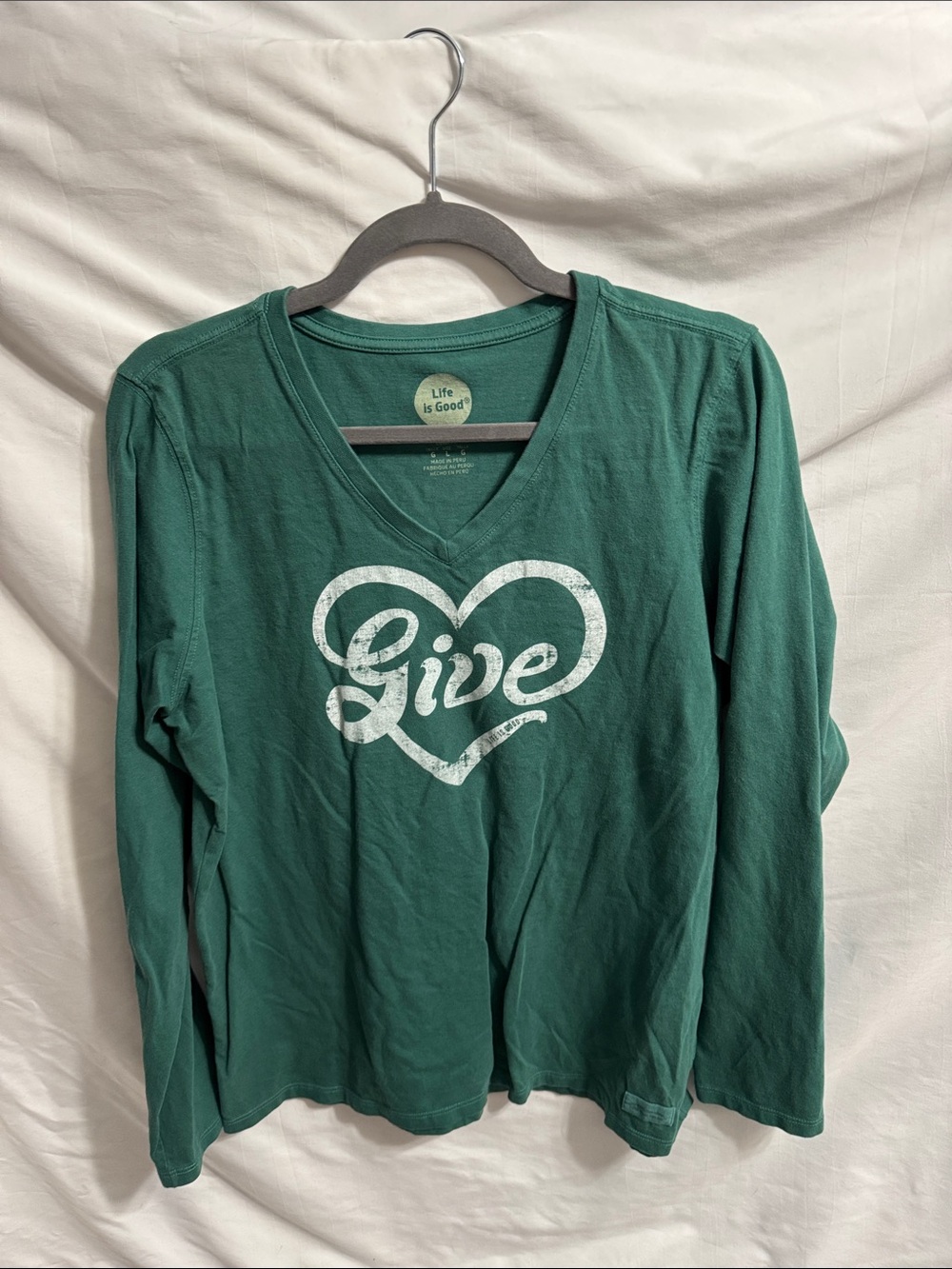 Life Is Good Forest Green Women's Classic Tee with Logo
